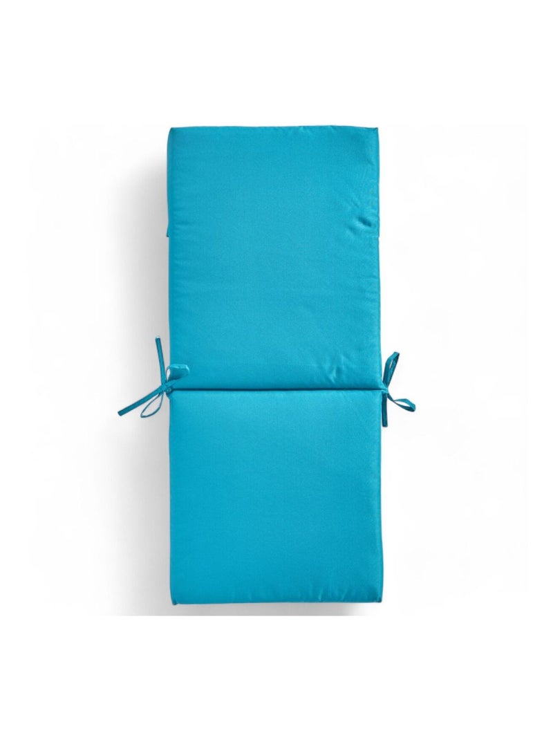 Galette de chaise déperlante avec dossier PARADISE Bleu turquoise - Kiabi