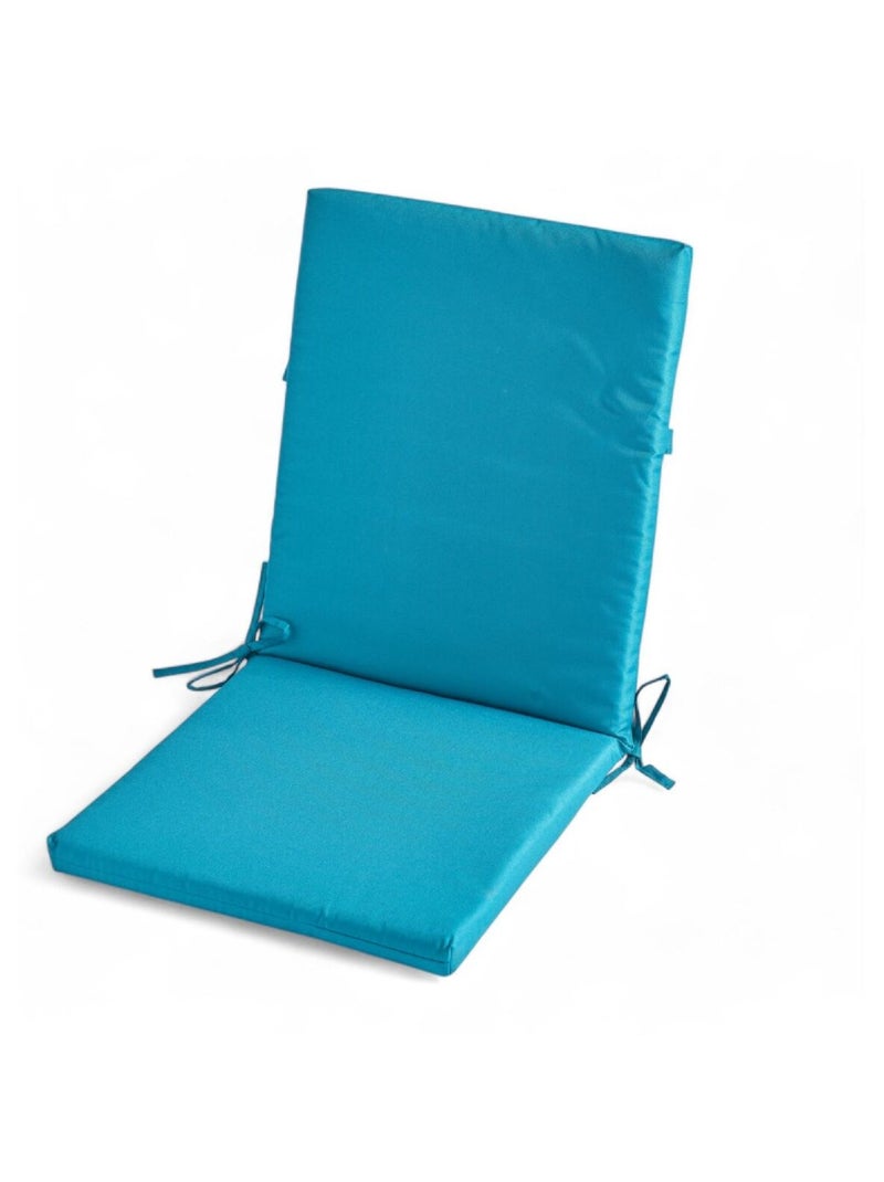 Galette de chaise déperlante avec dossier PARADISE Bleu turquoise - Kiabi