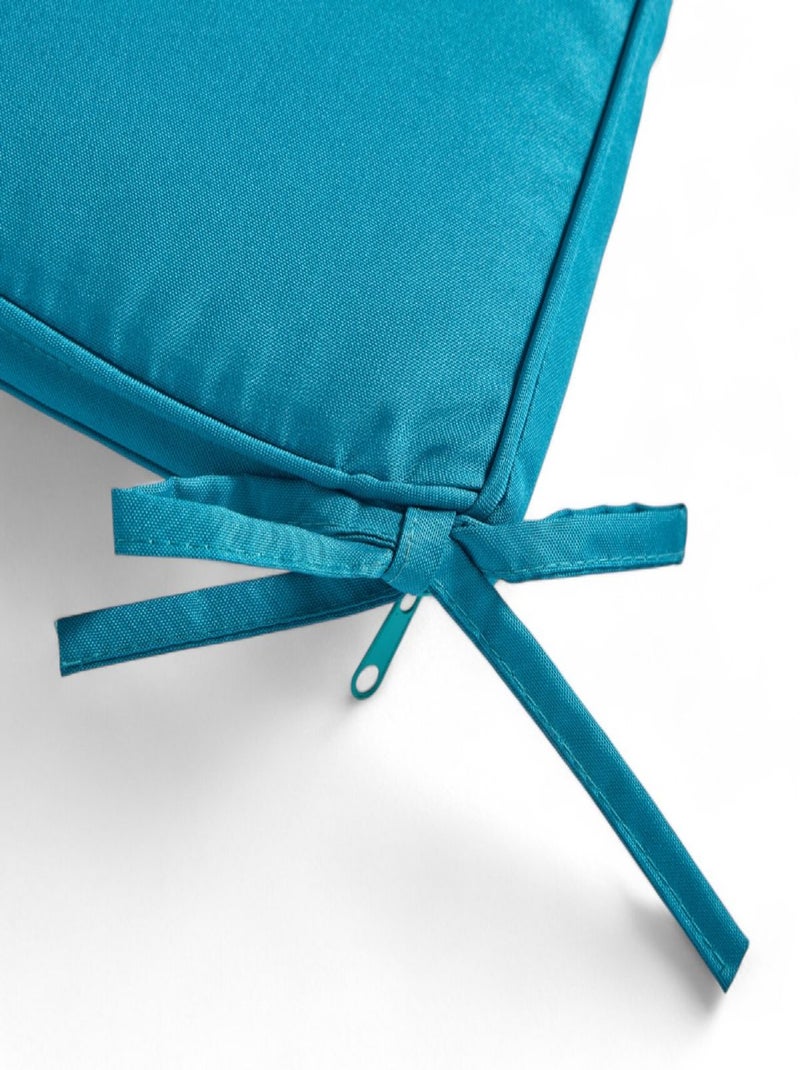 Galette de chaise déperlante avec nouettes PARADISE Bleu turquoise - Kiabi