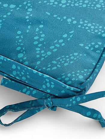 Galette de chaise déperlante imprimée avec nouettes PARADISE