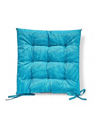 Galette de chaise déperlante imprimée avec nouettes PARADISE