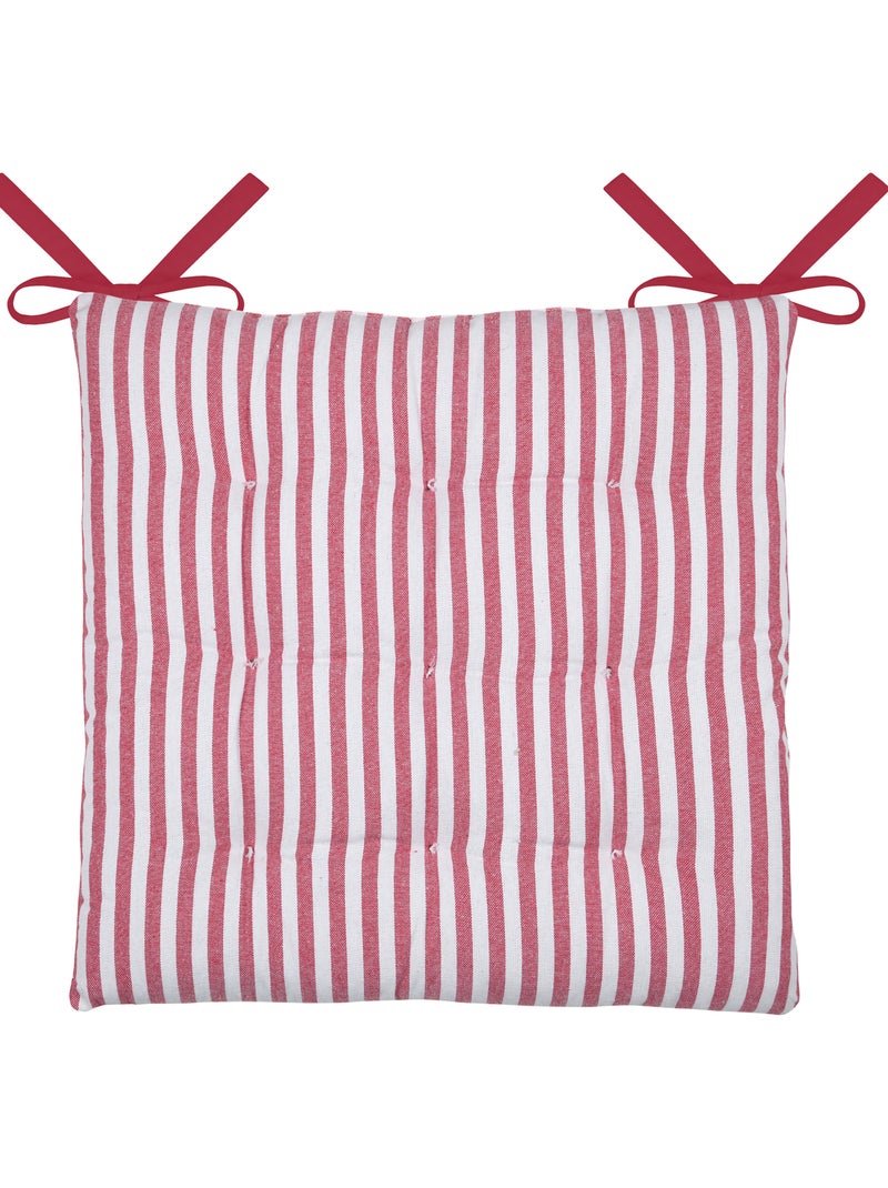 Galette de chaise double face à 9 points en polycoton Rouge - Kiabi