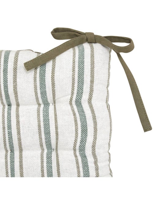 Galette de chaise en coton à rayures capitonnée GROOVE - Kiabi