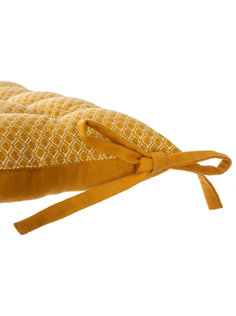 Galette de chaise en coton imprimé OTTO Jaune - Kiabi
