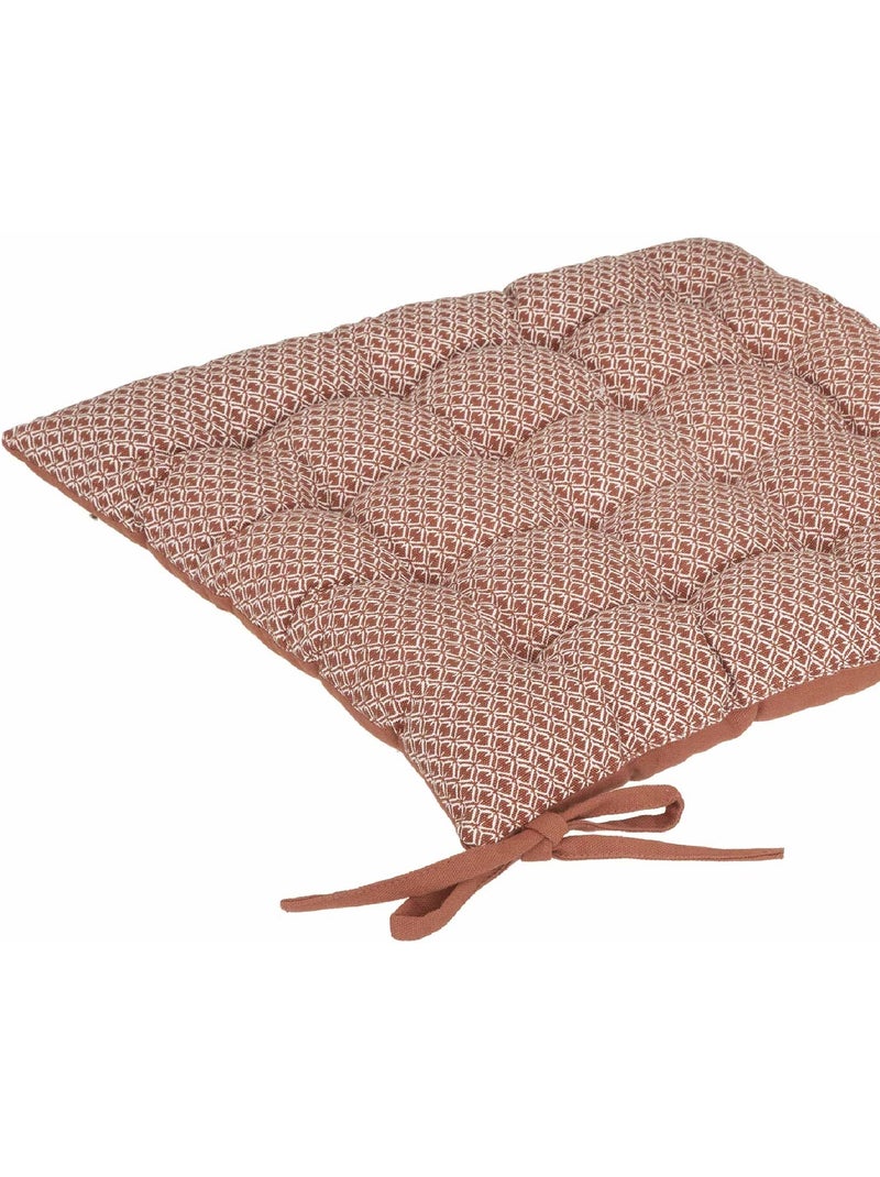 Galette de chaise en coton imprimé OTTO Terracotta - Kiabi