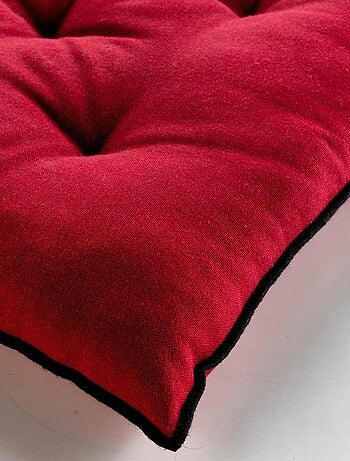 Galette de chaise en coton recyclé et bourdon apparent