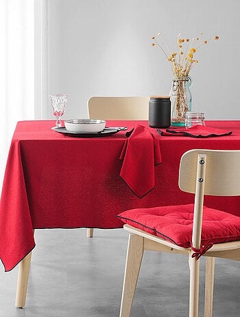 Galette de chaise en coton recyclé et bourdon apparent