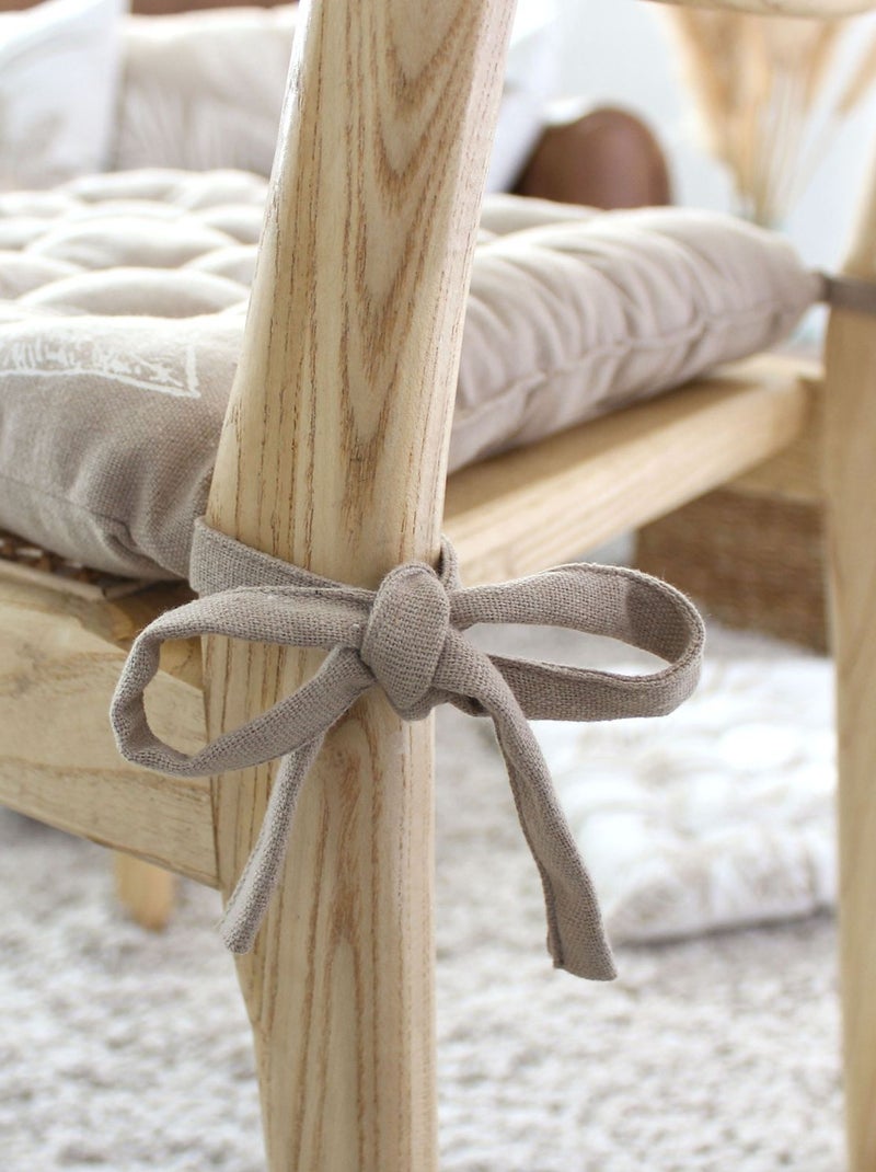 Galette de chaise en coton recyclé NATURA Beige - Kiabi