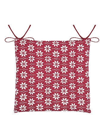 Galette de chaise esprit chalet traditionnel en coton