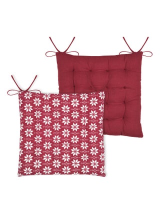Galette de chaise esprit chalet traditionnel en coton