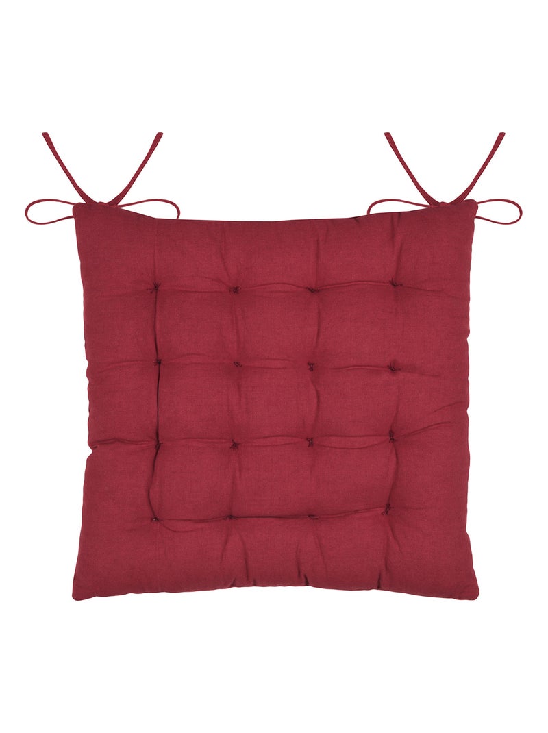Galette de chaise esprit chalet traditionnel en coton Rouge - Kiabi