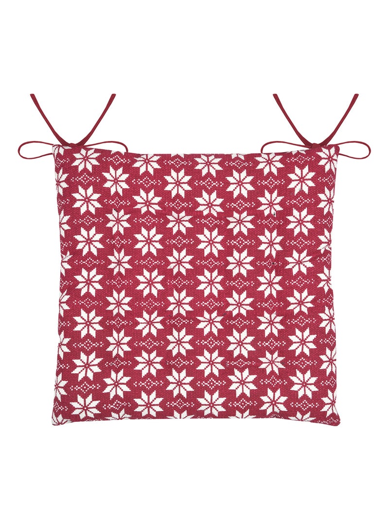 Galette de chaise esprit chalet traditionnel en coton Rouge - Kiabi
