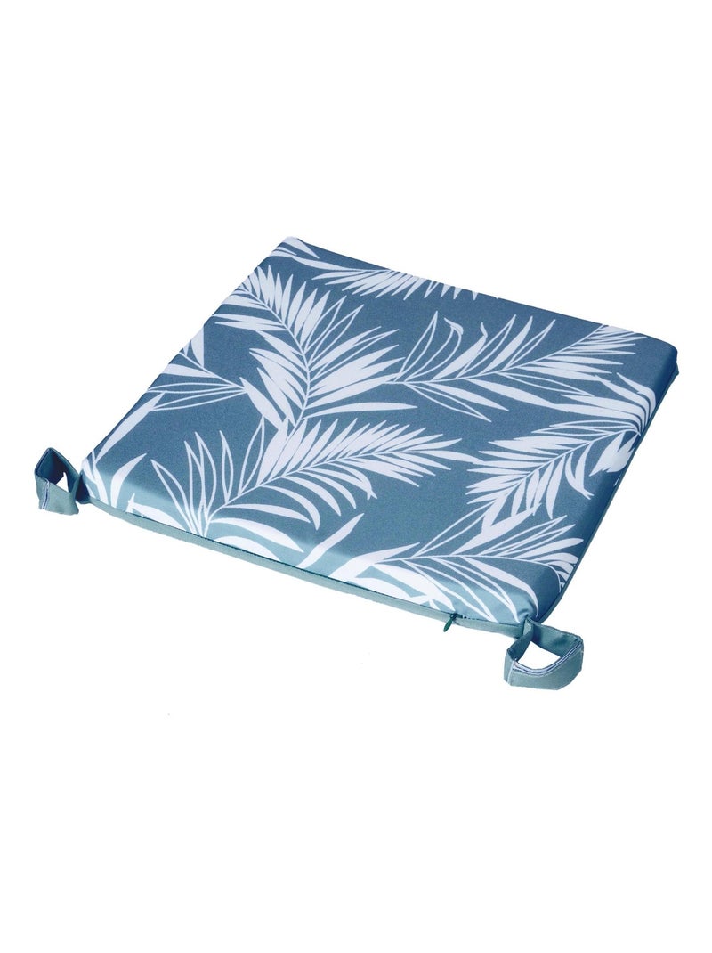 Galette de chaise extérieur imperméable à Scratch en Tissu déperlant bicolore imprimé Bleu - Kiabi