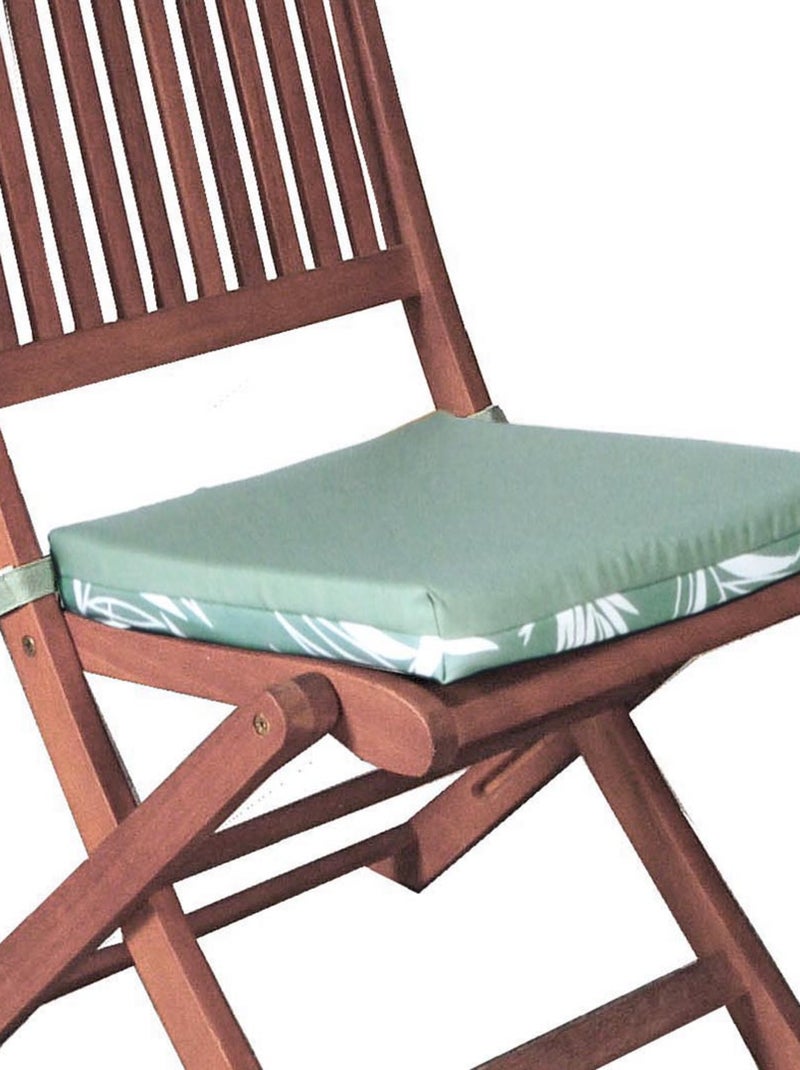 Galette de chaise extérieur imperméable à Scratch en Tissu déperlant bicolore imprimé, Lot de 2. Blanc Vert - Kiabi