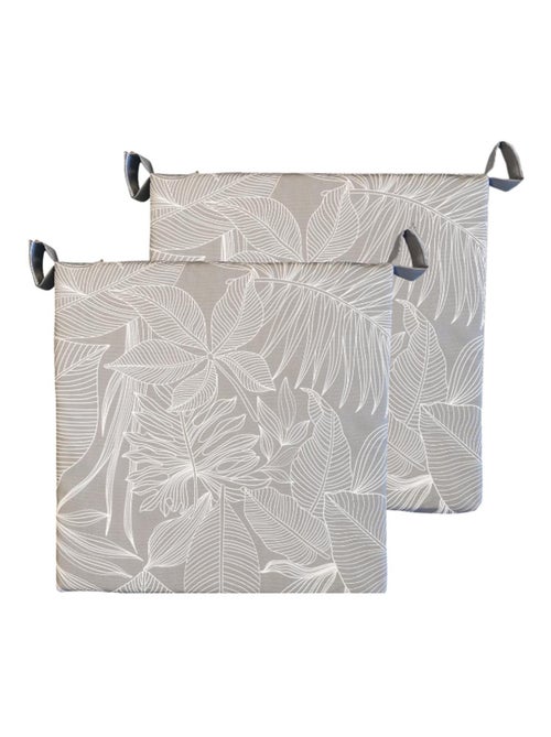 Galette de chaise extérieur imperméable à Scratch en Tissu déperlant bicolore imprimé, Lot de 2. - Kiabi