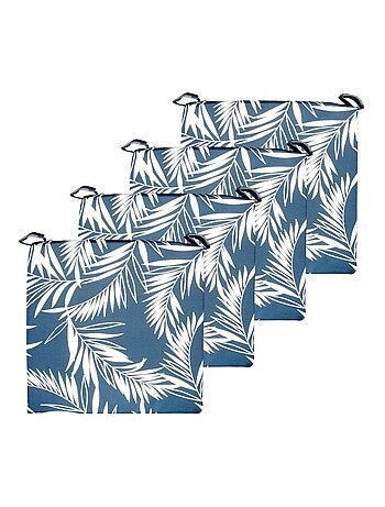 Galette de chaise extérieur imperméable à Scratch en Tissu déperlant bicolore imprimé, Lot de 4.