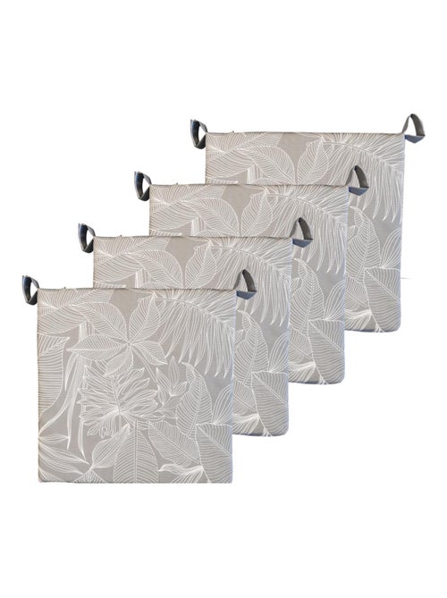 Galette de chaise extérieur imperméable à Scratch en Tissu déperlant bicolore imprimé, Lot de 4. - Kiabi