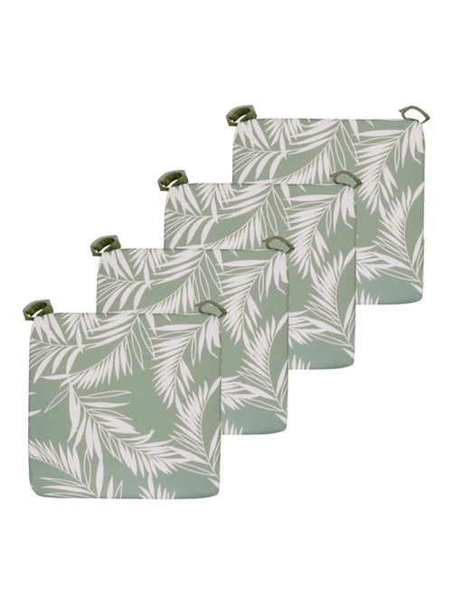 Galette de chaise extérieur imperméable à Scratch en Tissu déperlant bicolore imprimé, Lot de 4. - Kiabi