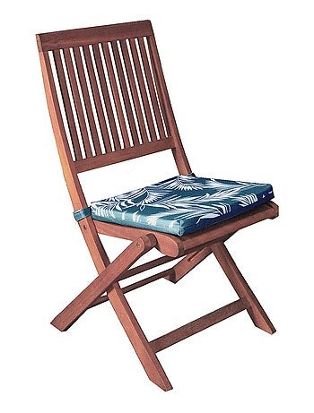 Galette de chaise extérieur imperméable à Scratch en Tissu déperlant bicolore imprimé, Lot de 6.