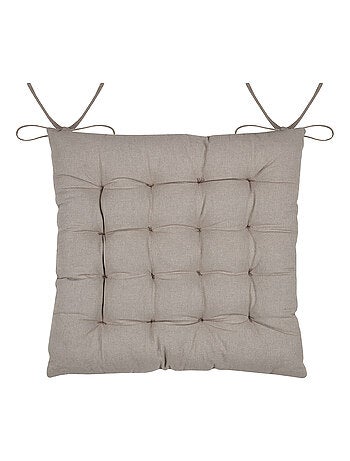 Galette de chaise feuillage - Effet matière en coton brodé