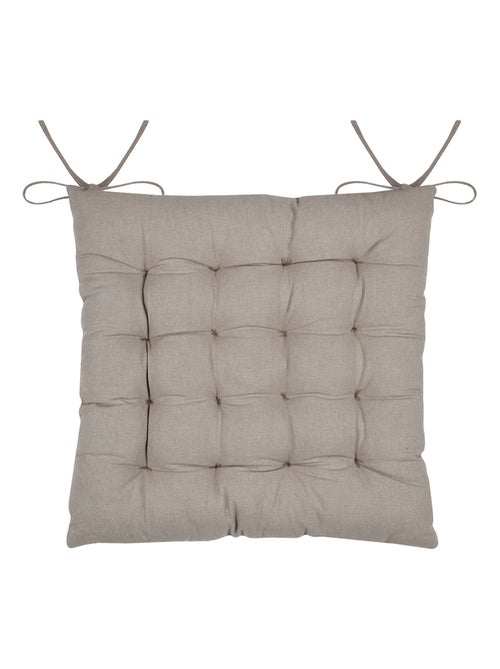 Galette de chaise feuillage  - Effet matière en coton brodé - Kiabi