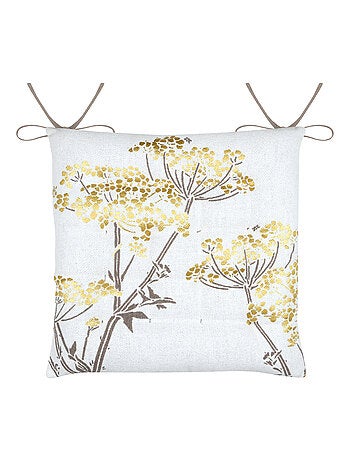 Galette de chaise feuillage doré pour intérieur chic