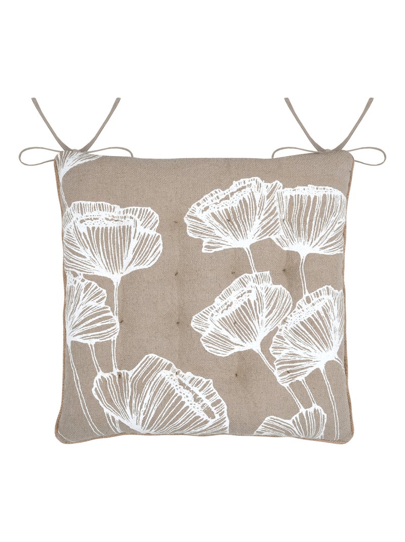 Galette de chaise florale ambiance apaisante Beige - Kiabi