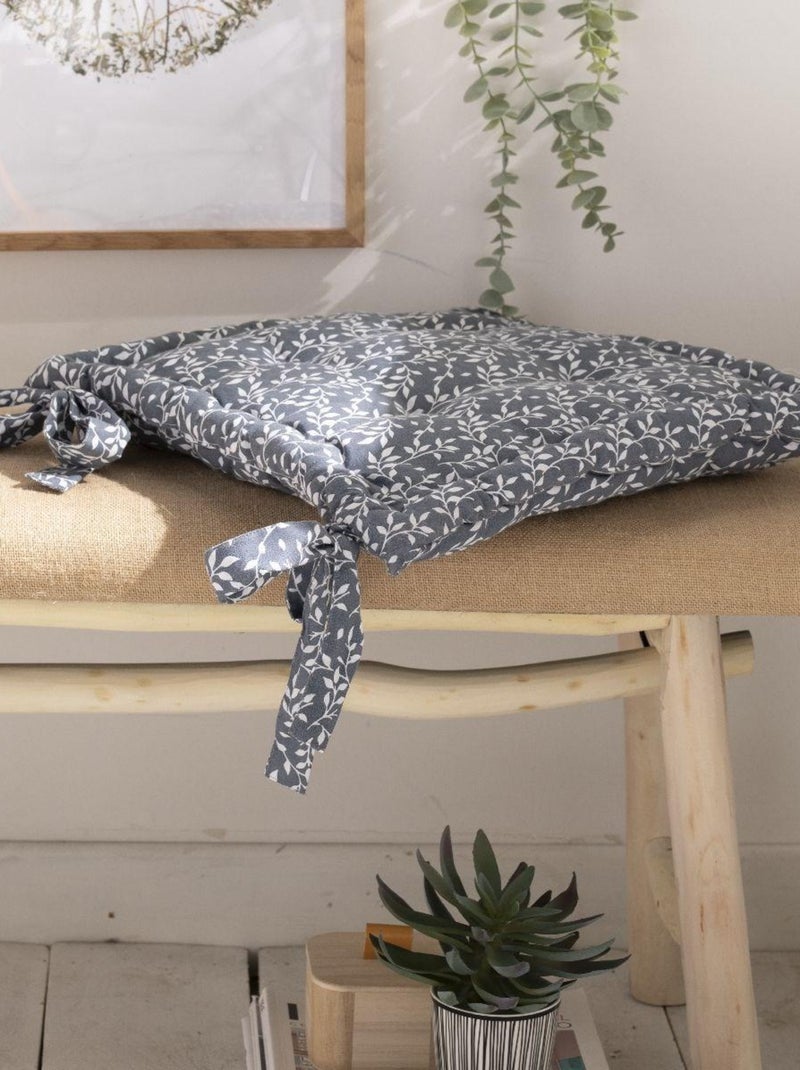 Galette de chaise FLOWER GARDEN Bleu gris - Kiabi