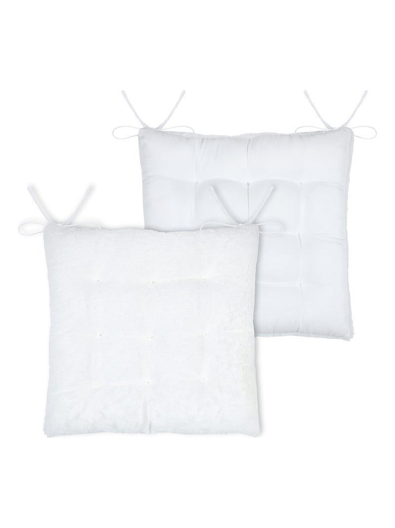 Galette de chaise imitation fourrure Blanc - Kiabi