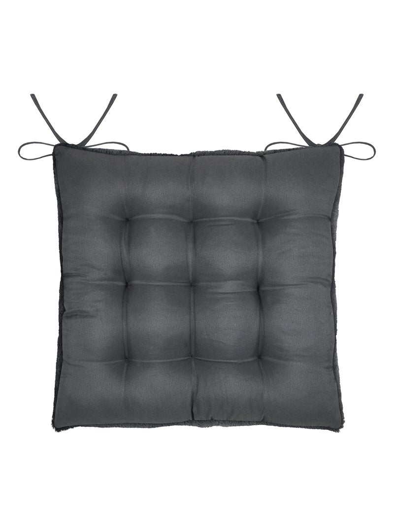 Galette de chaise imitation fourrure Noir - Kiabi