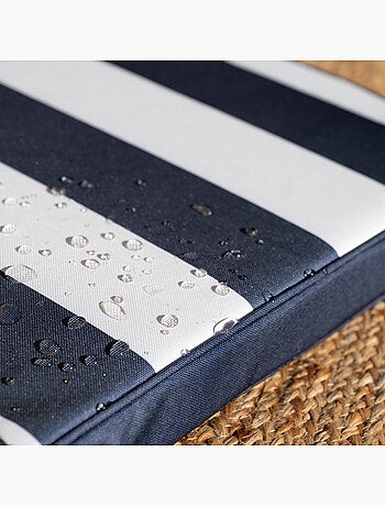 Galette de chaise imperméable déhoussable à rayures ARCACHON