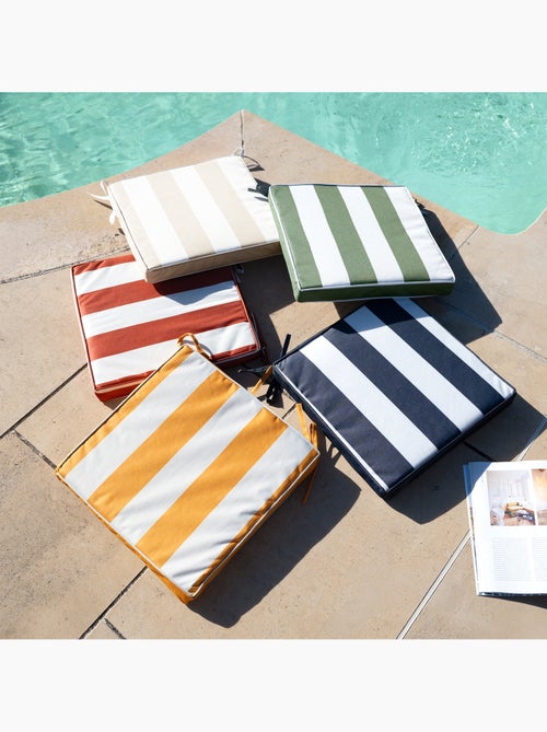 Galette de chaise imperméable déhoussable à rayures ARCACHON - Kiabi