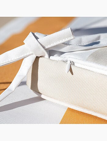 Galette de chaise imperméable déhoussable à rayures ARCACHON