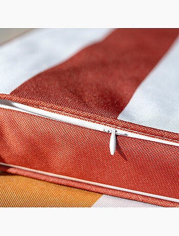 Galette de chaise imperméable déhoussable à rayures ARCACHON