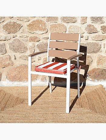 Galette de chaise imperméable déhoussable à rayures ARCACHON