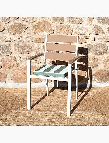 Galette de chaise imperméable déhoussable à rayures ARCACHON