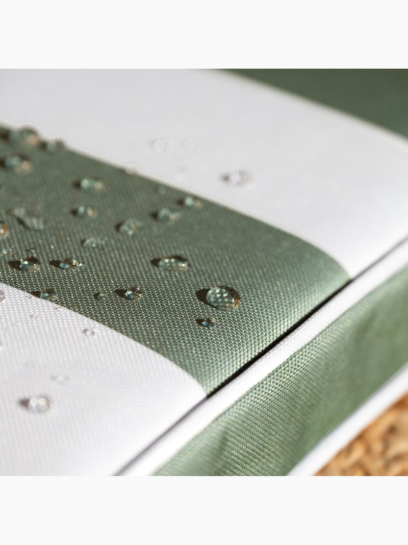 Galette de chaise imperméable déhoussable à rayures ARCACHON Vert olive - Kiabi