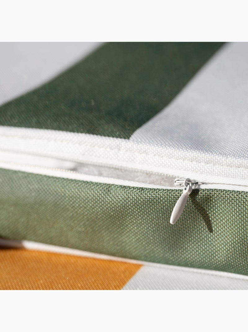 Galette de chaise imperméable déhoussable à rayures ARCACHON Vert olive - Kiabi