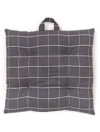 Galette de chaise imprimé a carreaux coton MOUNTAIN