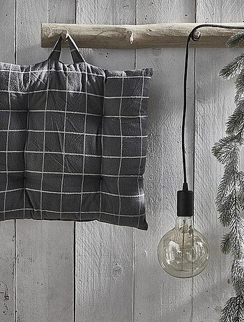 Galette de chaise imprimé a carreaux coton MOUNTAIN