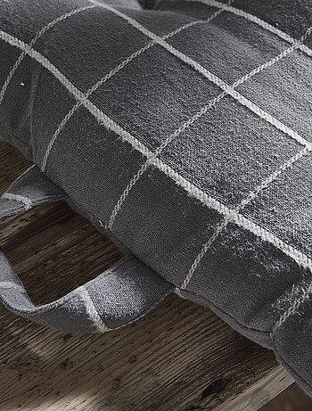 Galette de chaise imprimé a carreaux coton MOUNTAIN