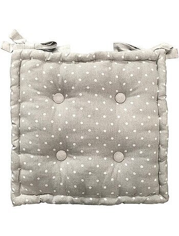 Galette de chaise imprimé a pois coton CHARME