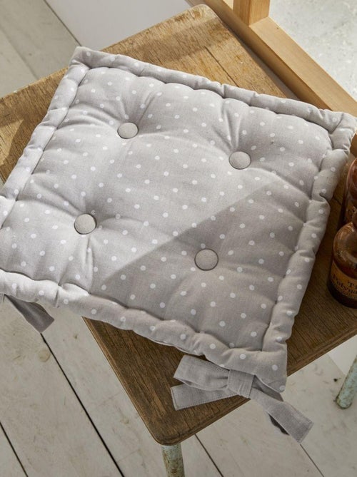 Galette de chaise imprimé a pois coton CHARME - Kiabi