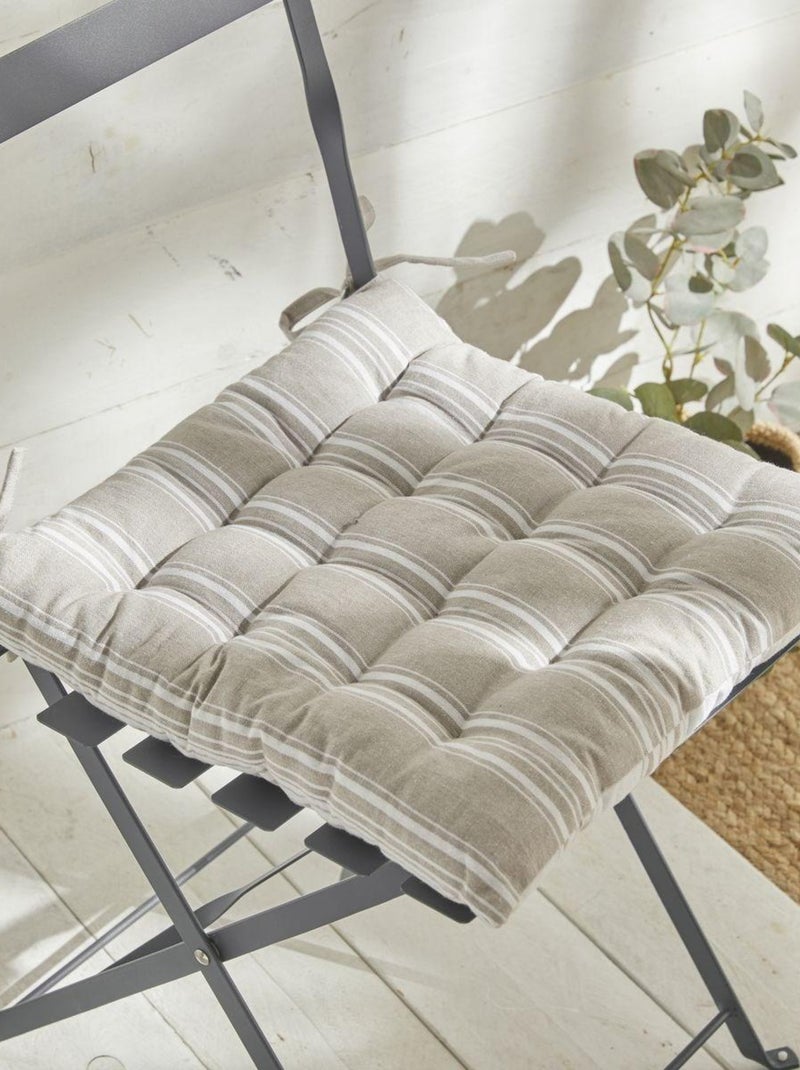 Galette de chaise imprimé floral coton CHARME Beige - Kiabi