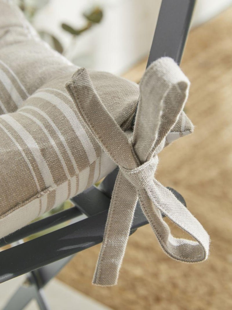 Galette de chaise imprimé floral coton CHARME Beige - Kiabi