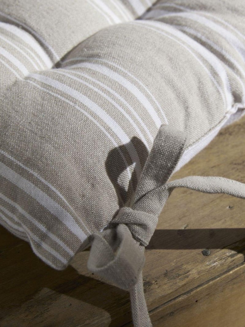 Galette de chaise imprimé floral coton CHARME Beige - Kiabi