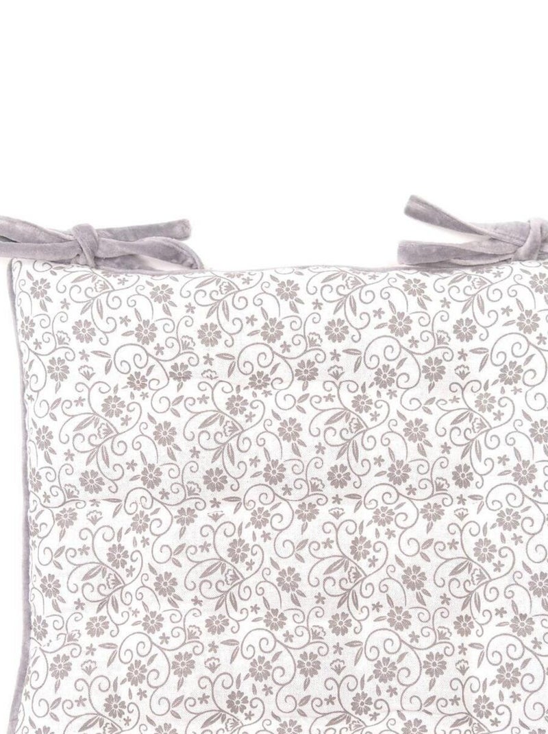Galette de chaise imprimé floral coton CHARME Gris - Kiabi