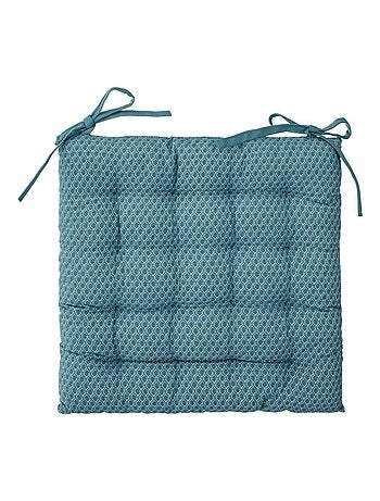 Galette de chaise imprimée et matelassée à nouettes