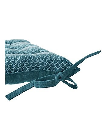 Galette de chaise imprimée et matelassée à nouettes