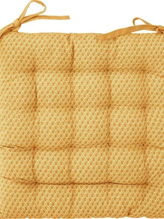 Galette de chaise imprimée et matelassée à nouettes